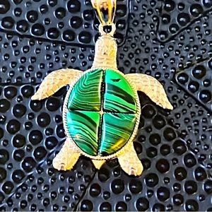 Malachite Sea Turtle Necklace